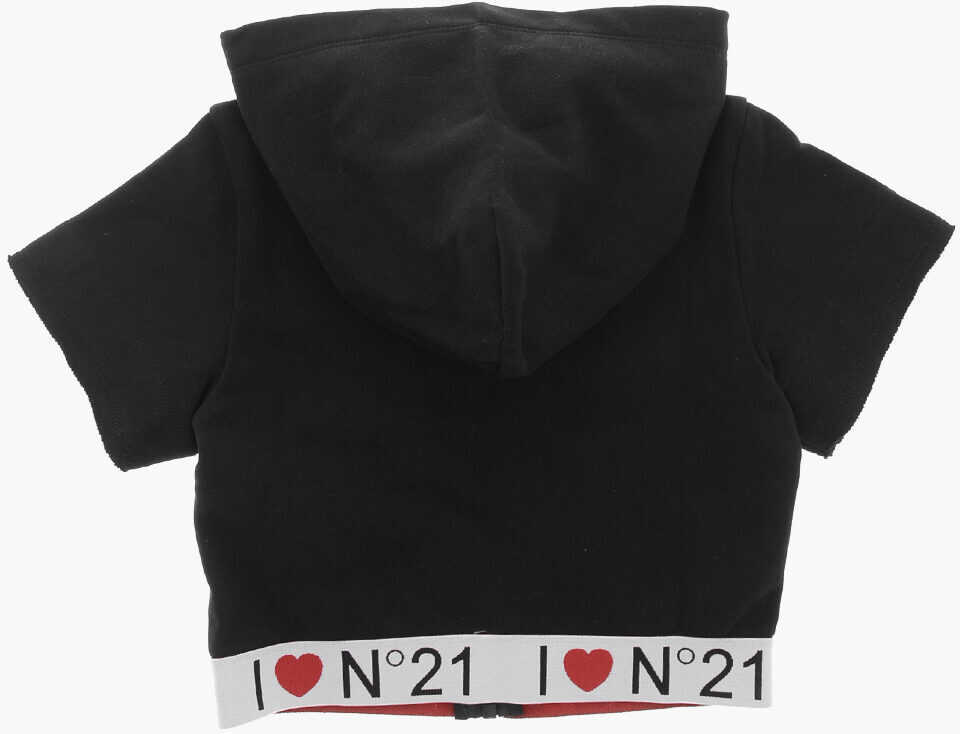 Bluze de trening N21 Kids Short-Sleeved Hoodie With Logoed Elastic Band Black Baieti (BM 19709744) 3