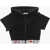 N&deg;21 Kids Short-Sleeved Hoodie With Logoed Elastic Band Black