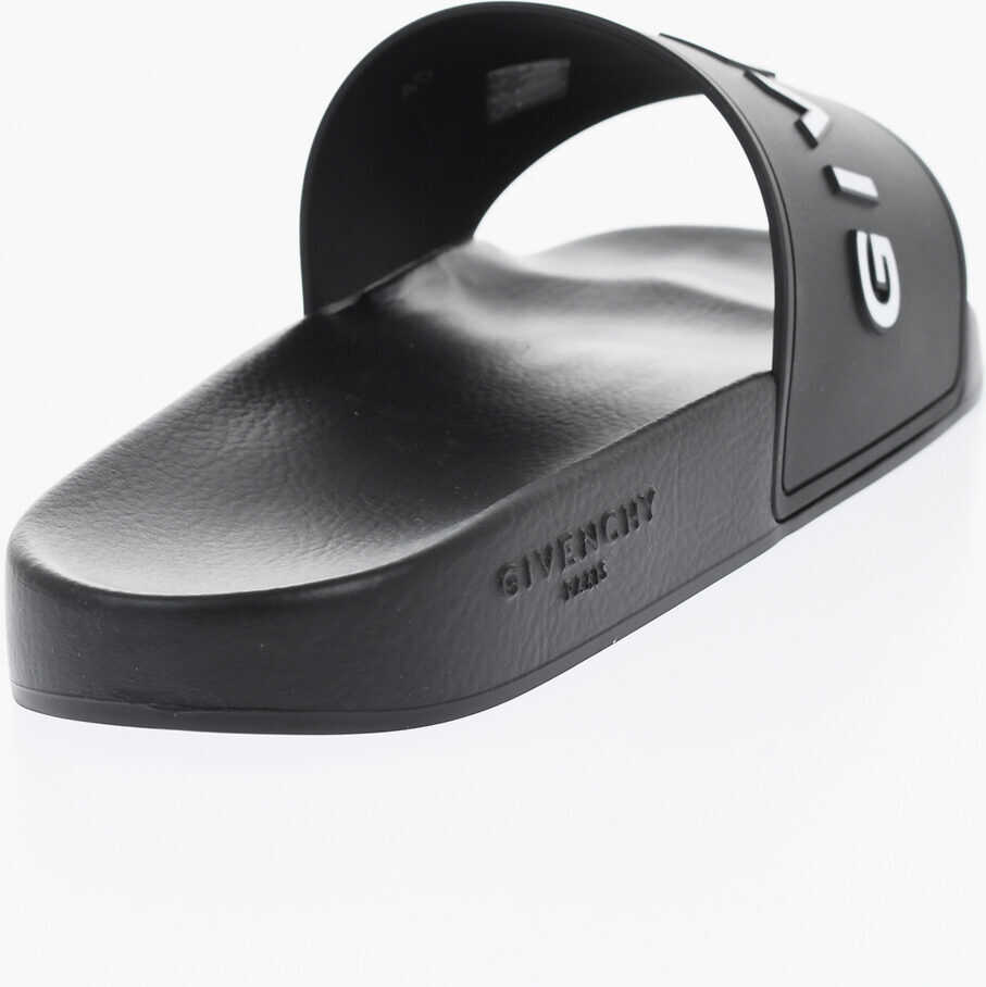 Sandale fara toc Givenchy Rubber Slides With Embossed Logo Black Femei (BM 19709747) 2