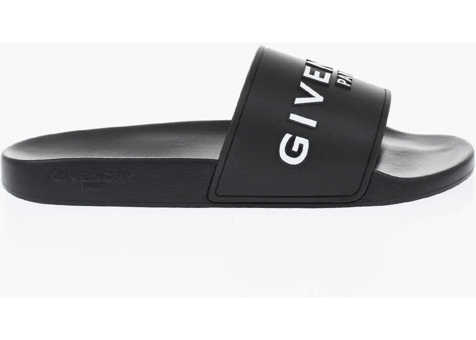 Sandale fara toc Givenchy Rubber Slides With Embossed Logo Black Femei (BM 19709747) 3