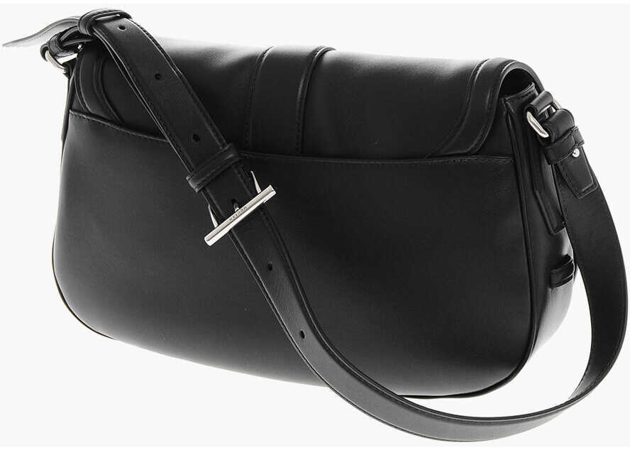 Genti de umar Alexander McQueen Leather Maxi Saddle Bag With Logo Black Femei (BM 19709759) 2