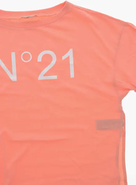 Rochii N21 Kids Cotton Beach Cover-Up Tee Dress With Printed Logo Pink Fete (BM 19709765) 2