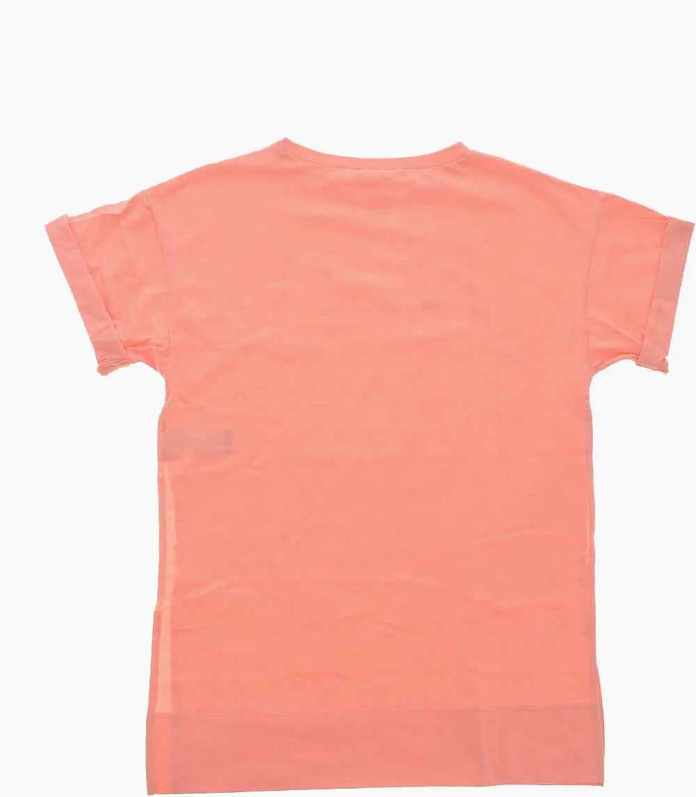 Rochii N21 Kids Cotton Beach Cover-Up Tee Dress With Printed Logo Pink Fete (BM 19709765) 3