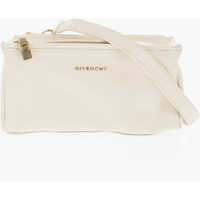 Genti de umar Textured Leather Pandora Shoulder Bag With Golden Effect Log Femei