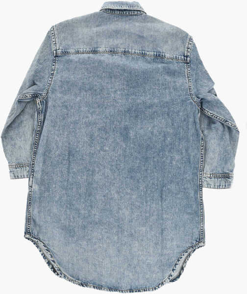 Camasi de blugi Diesel Distressed Effect Deblex-Fs-J Denim Shirt Dress Blue Fete (BM 19709771) 3