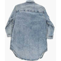 Camasi Diesel pentru Fete - Camasi de blugi Diesel Distressed Effect Deblex-Fs-J Denim Shirt Dress Blue Fete (BM 19709771) - B-mall.ro