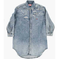 Camasi de blugi Distressed Effect Deblex-Fs-J Denim Shirt Dress Fete