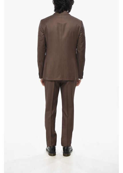 Costume CORNELIANI Cc Collection Virgin Wool 2-Buttons Suit With Flap Pockets Brown Barbati (BM 19709780) 4