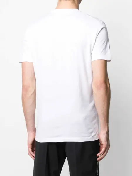 Tricouri DSQUARED2 Icon Cotton Crew-Neck T-Shirt With Print Black & White Barbati (BM 19709798) 4