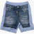 DSQUARED2 Popeline And Denim Shorts With Distressed Details Blue