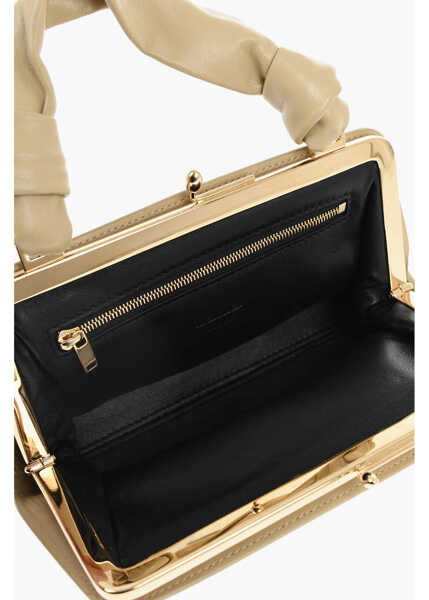 Genti de mana Jil Sander Solid Color Leather Mini Handbag Yellow Femei (BM 19709840) 4