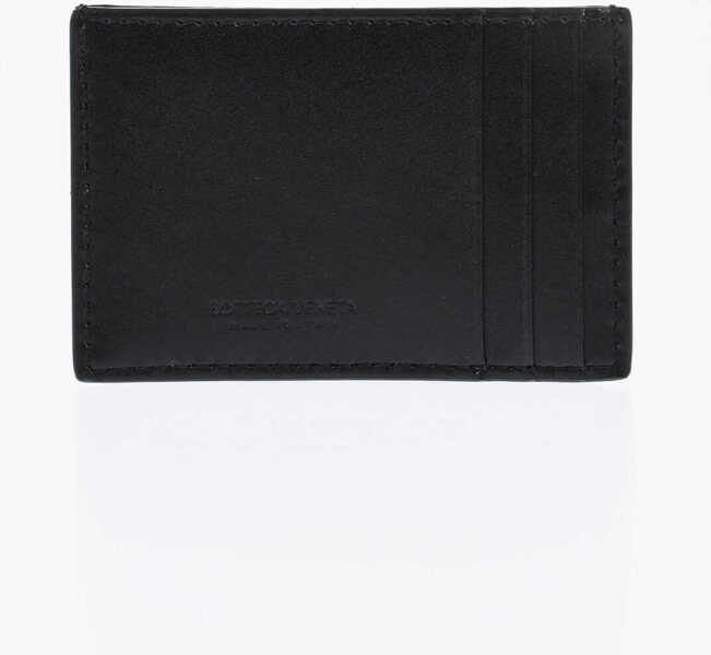 Portofele Bottega Veneta Braided Leather Card Holder Black Barbati (BM 19709843) 2