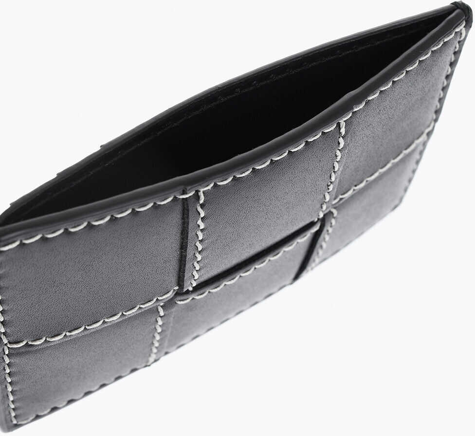 Portofele Bottega Veneta Braided Leather Card Holder Black Barbati (BM 19709843) 3