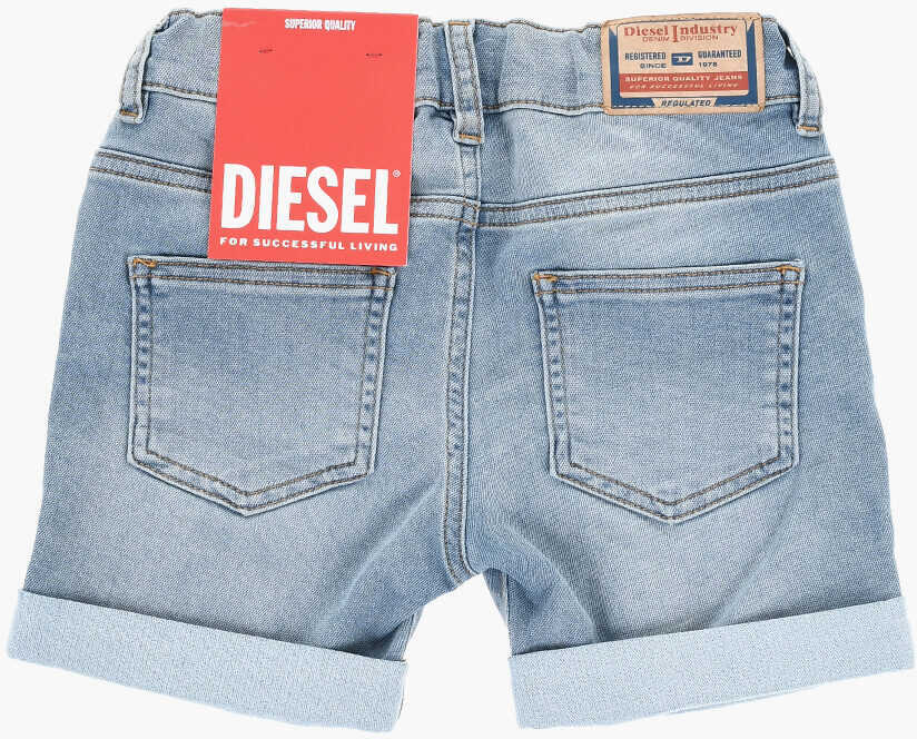 Pantaloni scurti Diesel Stretch Denim Pgallyb Jjj Shorts With Cuffed Hem Blue Fete (BM 19709846) 3