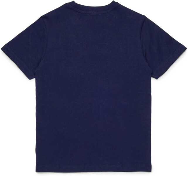 Tricouri Diesel Crew Neck Gof T-Shirt With Lam Print Blue Baieti (BM 19709852) 2