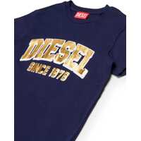 Imbracaminte Diesel pentru Baieti pagina 3 - Tricouri Diesel Crew Neck Gof T-Shirt With Lam Print Blue Baieti (BM 19709852) - B-mall.ro