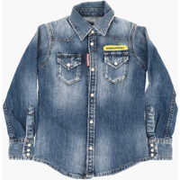 Camasi Denim Shirt With Double Breast Pocket Baieti