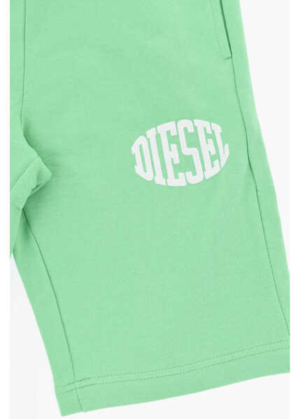 Pantaloni scurti Diesel Cotton Shorts With Side Embossed Logo Green Baieti (BM 19709951) 2