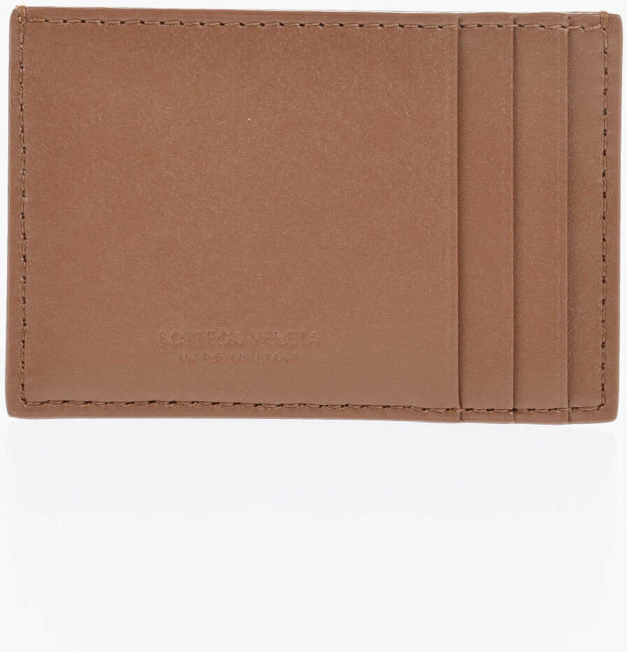Portofele Bottega Veneta Braided Leather Card Holder Brown Barbati (BM 19709954) 2