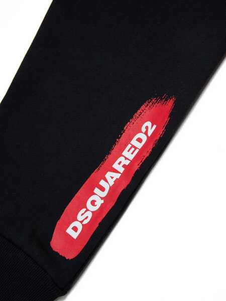 Pantaloni de trening DSQUARED2 Solid-Color Joggers With Contrast Logo Black Baieti (BM 19709957) 4