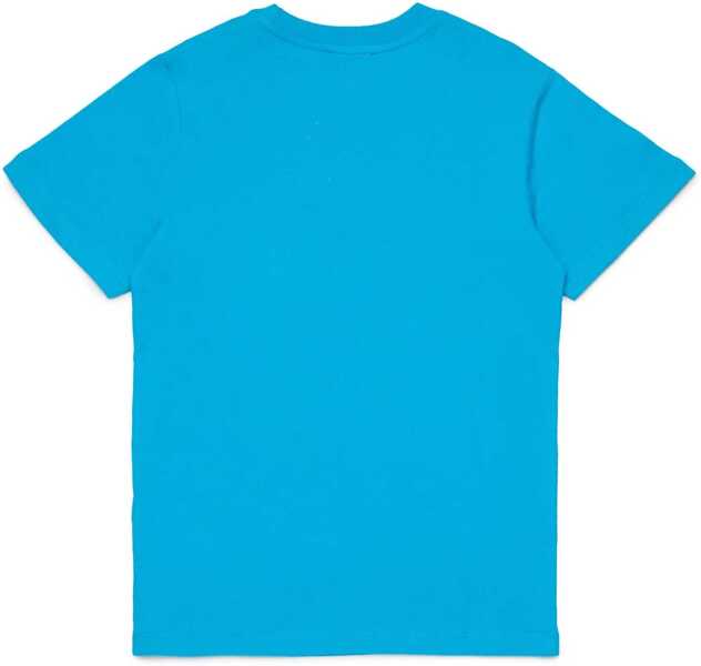 Tricouri Diesel Cotton Crew-Neck T-Shirt With Print Blue Baieti (BM 19709960) 2
