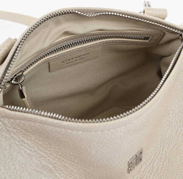 Genti de umar Givenchy Textured Leather Pandora Shoulder Bag With Silver Effect Log Beige Femei (BM 19709966) 4