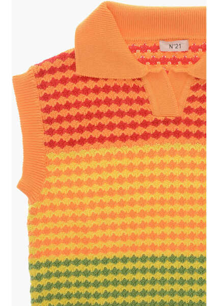 Tricouri Polo N21 Kids Knitted Cotton Polo Dress With Rainbow Motif Multicolor Fete (BM 19709969) 2