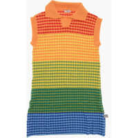 Tricouri Polo Knitted Cotton Polo Dress With Rainbow Motif Fete
