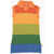 N&deg;21 Kids Knitted Cotton Polo Dress With Rainbow Motif Multicolor