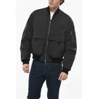 Geci Parka Solid Color Bomber With Frontal Maxi Pockets Barbati