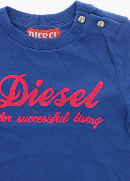 Tricouri Diesel Crew Neck Tecnab T-Shirt With Flocked Print Blue Baieti (BM 19709987) 2