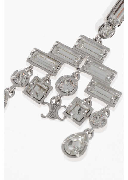 Cercei Cline Metal Chandelier Earrings With Crystals Silver Femei (BM 19709993) 2