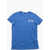 N&deg;21 Kids Crew Neck Cotton T-Shirt With Printed Logo Blue