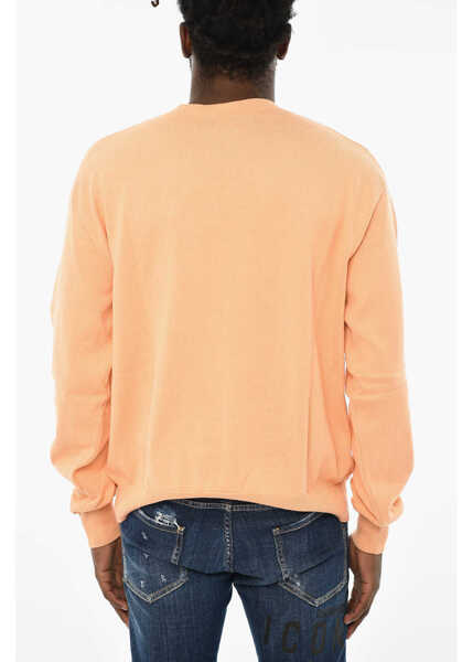 Pulovere DSQUARED2 Cotton Crew-Neck Sweater With Embroidery Orange Barbati (BM 19710002) 2