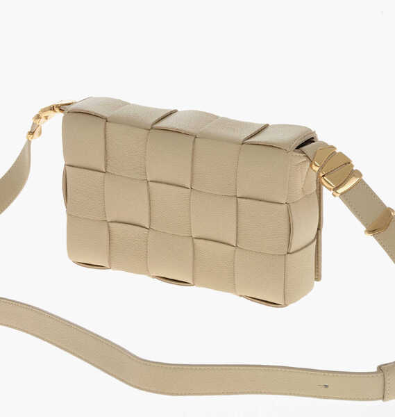 Genti de umar Bottega Veneta Braided Leather Shoulder Bag With Golden Effect Details Beige Femei (BM 19710005) 2