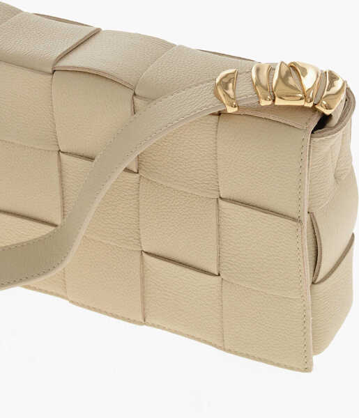 Genti de umar Bottega Veneta Braided Leather Shoulder Bag With Golden Effect Details Beige Femei (BM 19710005) 3