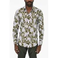 Camasi casual Floral Motif Two-Tone Shirt Barbati
