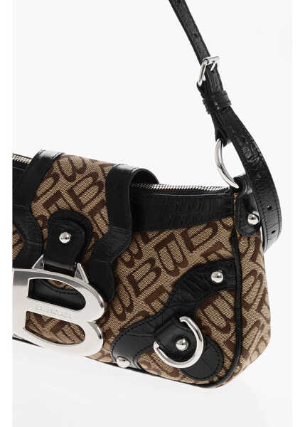 Genti de umar Balenciaga All-Over Monogram Canvas Mini Bag With Leather Trims Brown Femei (BM 19710017) 3