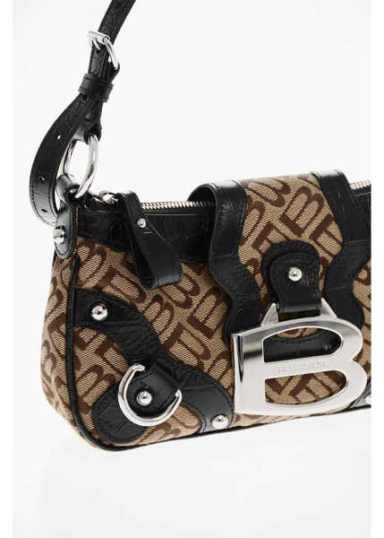 Genti de umar Balenciaga All-Over Monogram Canvas Mini Bag With Leather Trims Brown Femei (BM 19710017) 4