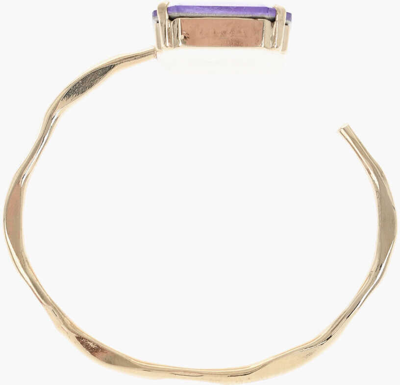 Bratari Dries Van Noten Golden Effect Metal Bracelet With Jewel Gold Femei (BM 19710023) 2