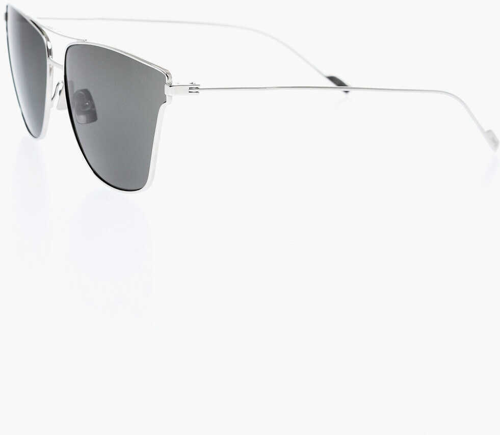 Ochelari de soare Saint Laurent Wayfarer Sunglasses With Metal Frame And Double Bridge Desig Silver Barbati (BM 19710029) 2