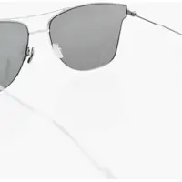 Ochelari de soare pentru Barbati - Ochelari de soare Saint Laurent Wayfarer Sunglasses With Metal Frame And Double Bridge Desig Silver Barbati (BM 19710029) - B-mall.ro