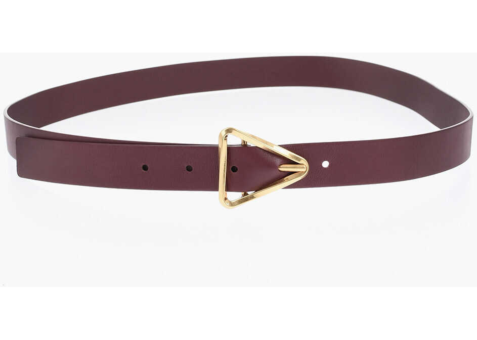 Curele Bottega Veneta Solid Color Leather French Belt 30Mm Beige Femei (BM 19710038) 2