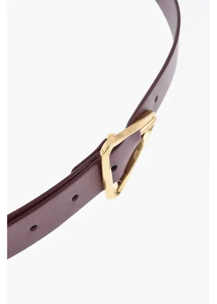 Curele Bottega Veneta Solid Color Leather French Belt 30Mm Beige Femei (BM 19710038) 3