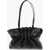 Salvatore Ferragamo Leather Draped Bag With Golden Effect Monogram Black