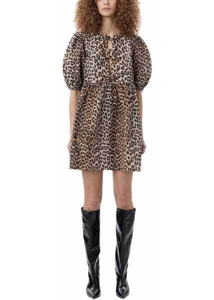 Rochii casual Ganni Mini Dress ANIMALIER Femei (BM 19710137) 2