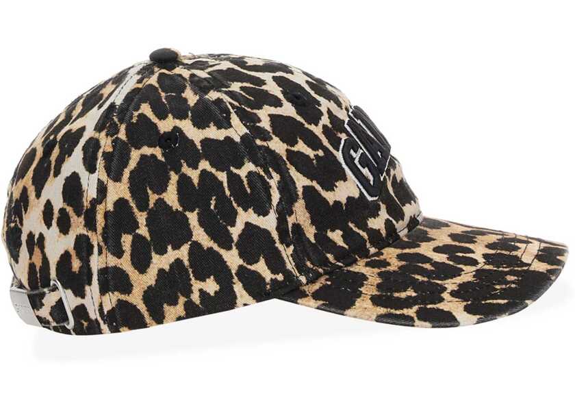 Palarii Ganni Cappello Da Baseball Con Logo ANIMALIER Femei (BM 19710143) 4