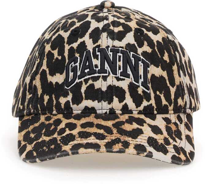 Palarii Ganni Cappello Da Baseball Con Logo ANIMALIER Femei (BM 19710143) 1