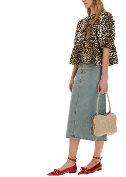 Bluze Ganni Blusa Con Motivo Animalier ANIMALIER Femei (BM 19710167) 4