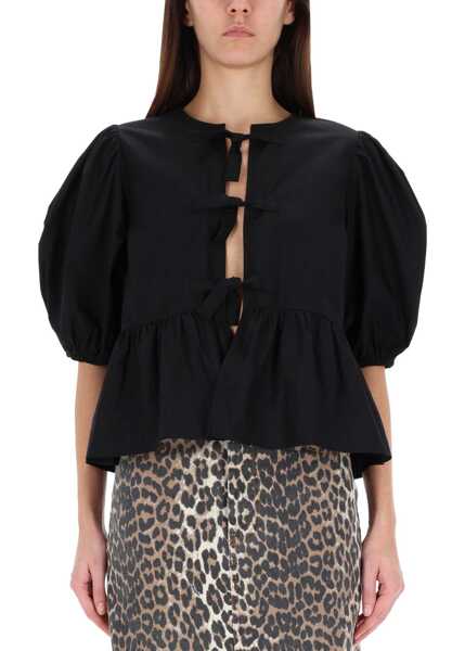 Bluze Ganni Camicia In Popeline BLACK Femei (BM 19710182) 1